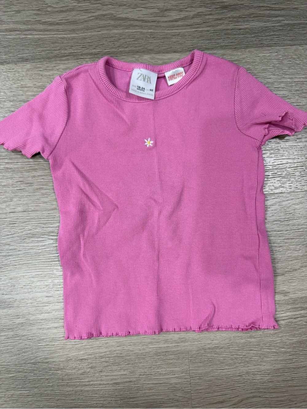 Zara Kids Pink Ribbed Shirt